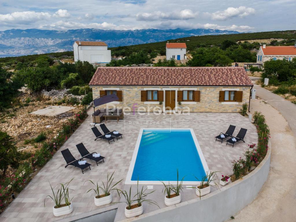 Dabovi stani, Novalja - villa con piscina + terreno con progetto