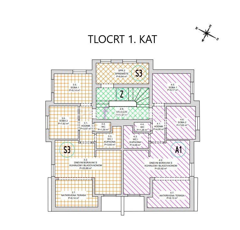 Novalja - appartamento con due camere al primo piano