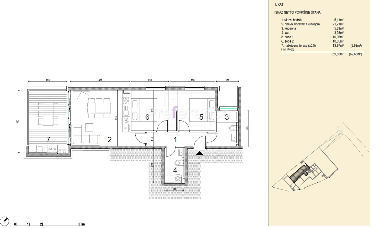 Novalja - appartamento bilocale al primo piano