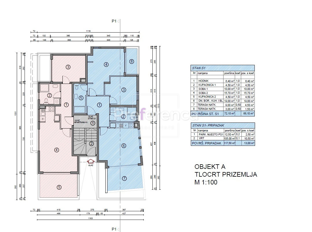 Novalja - Appartamento con due camere da letto e giardino