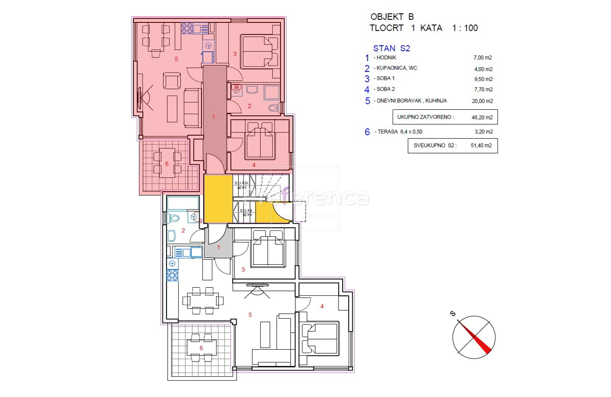 Novalja - appartamento bilocale al primo piano - SECONDA FILA DAL MARE