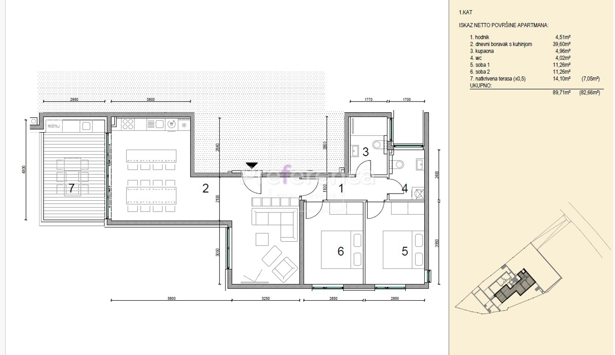 Novalja - appartamento bilocale al secondo piano