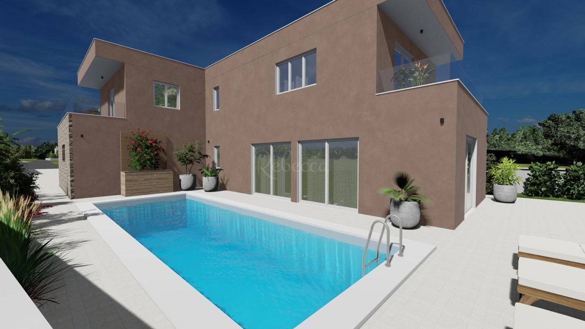Casa in costruzione, 290 m2, piscina, zona Štokovci
