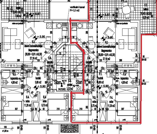 Appartamento al 2° piano, 70,67 m2, Valbandon, NUOVO