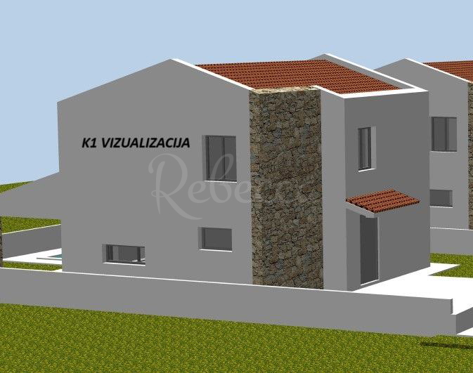 Complesso di terreni edificabili, progetti di case con piscina, intorno a Filipana