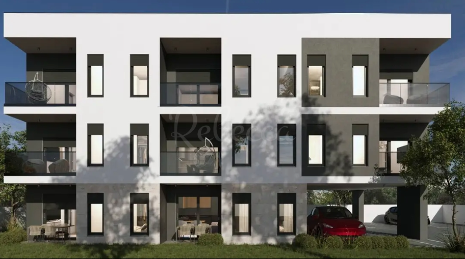 Appartamento al piano terra, 2 camere, 65 m2, giardino, nuova costruzione, Pola