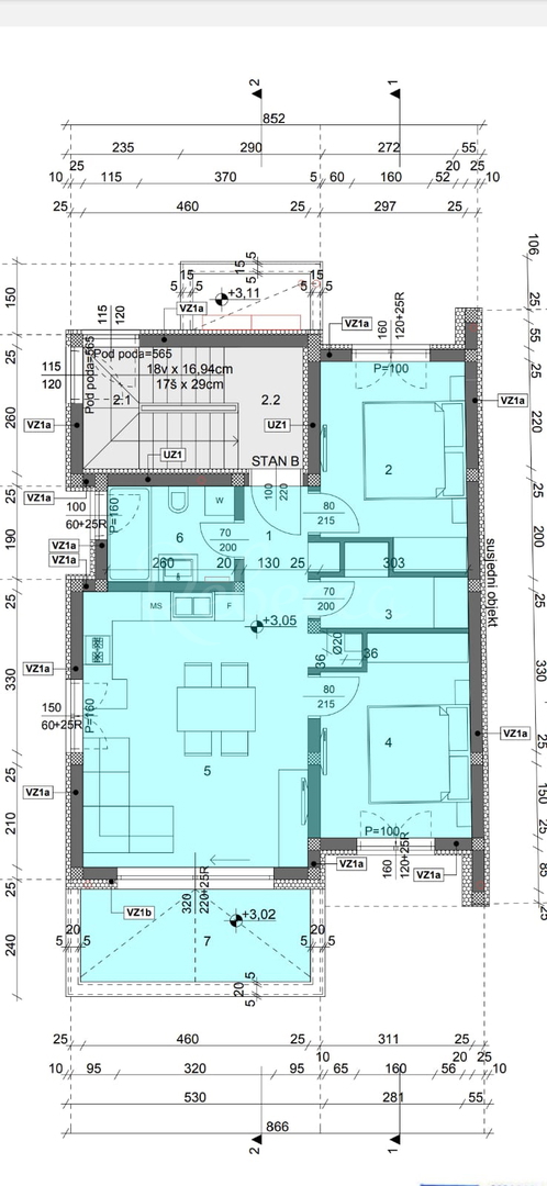 Appartamento al 1° piano, 72,20 m2, 2 camere, parcheggio, vicino al mare, Valbandon, NUOVO