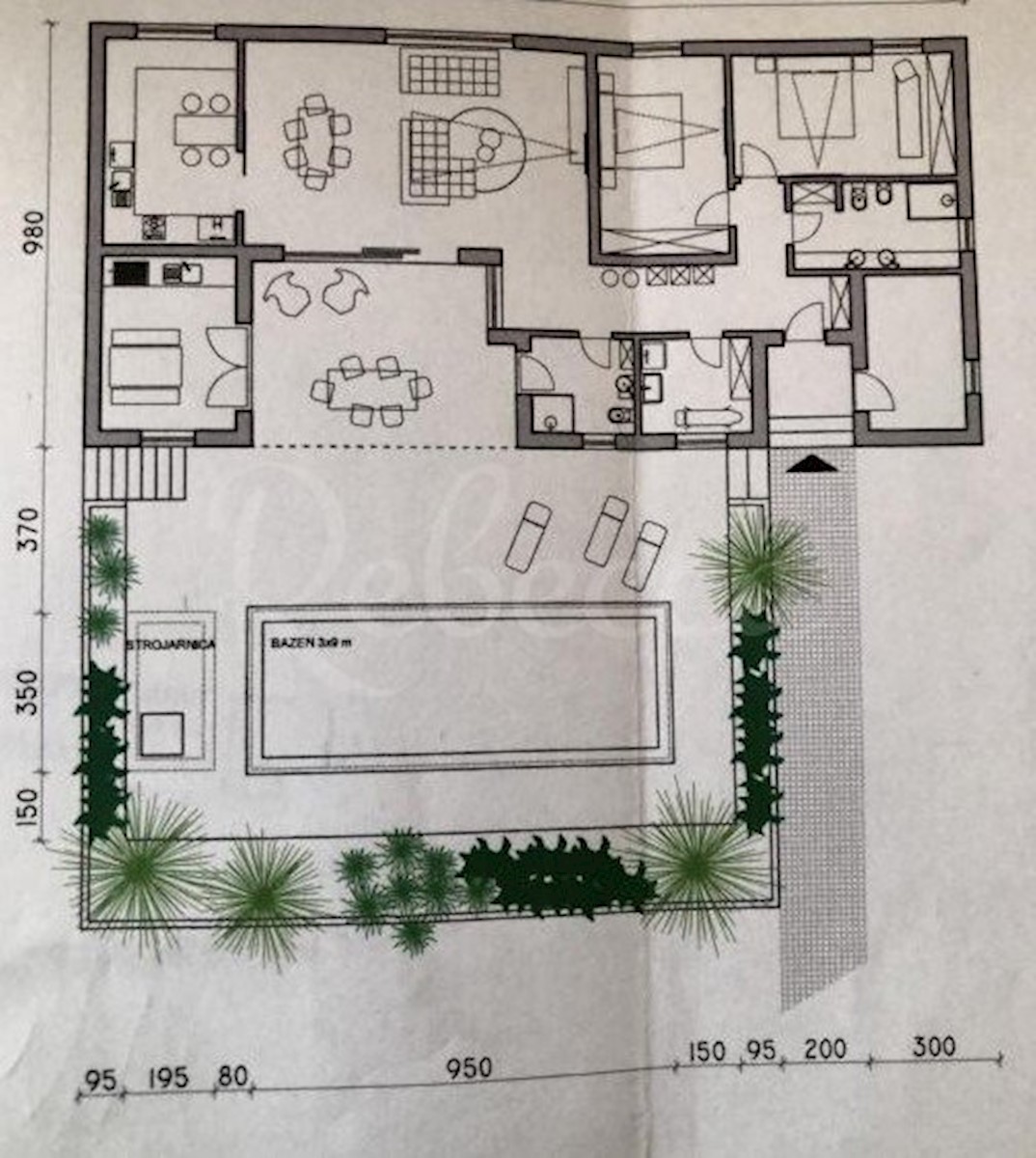 Terreno edificabile, progetto, permessi per una casa con piscina, collegamenti, vicino a Pola