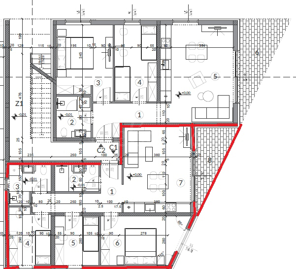 Appartamento al piano terra, 64,71 m2, 2 camere da letto, terrazzo, parcheggio, Peroj