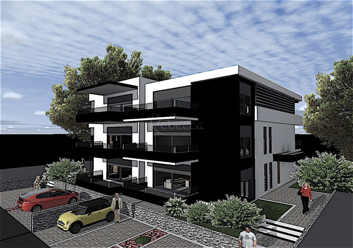Attico vista mare, 3 camere da letto, 2 piano, 96 m2, parcheggio, Medolino, NUOVO