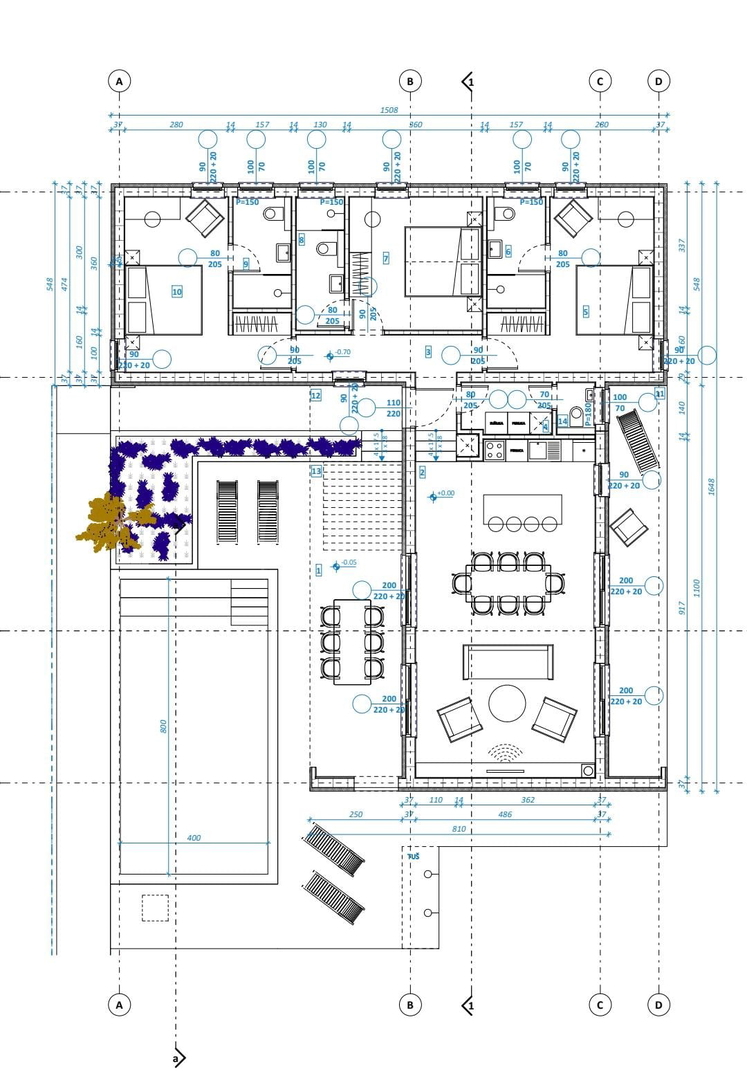 Moderna casa a un piano, 145m2, piscina, vicino a Labin