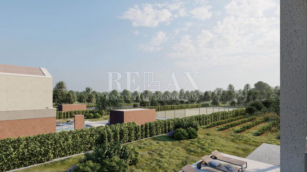Labin - nuova costruzione con piscina e ampio giardino
