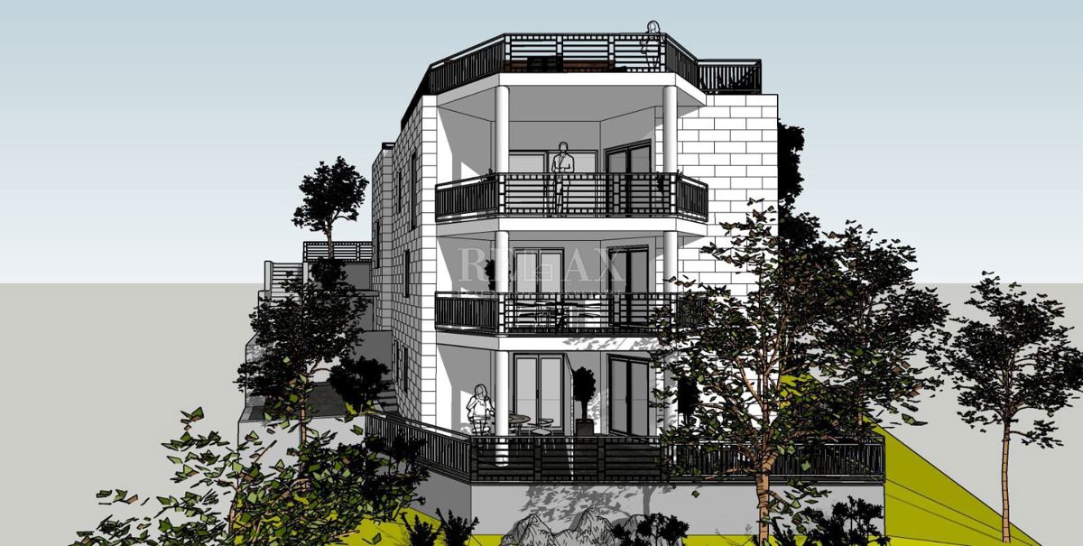 RIJEKA, SRDOČI - Appartamento in un nuovo edificio con terrazza sul tetto