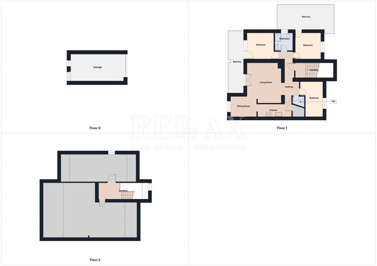 Crikvenica – Appartamento trilocale con garage e mansarda non rifinita