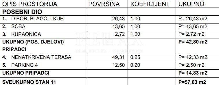 Crikvenica - appartamento con una camera da letto e terrazza, 57,63 m2