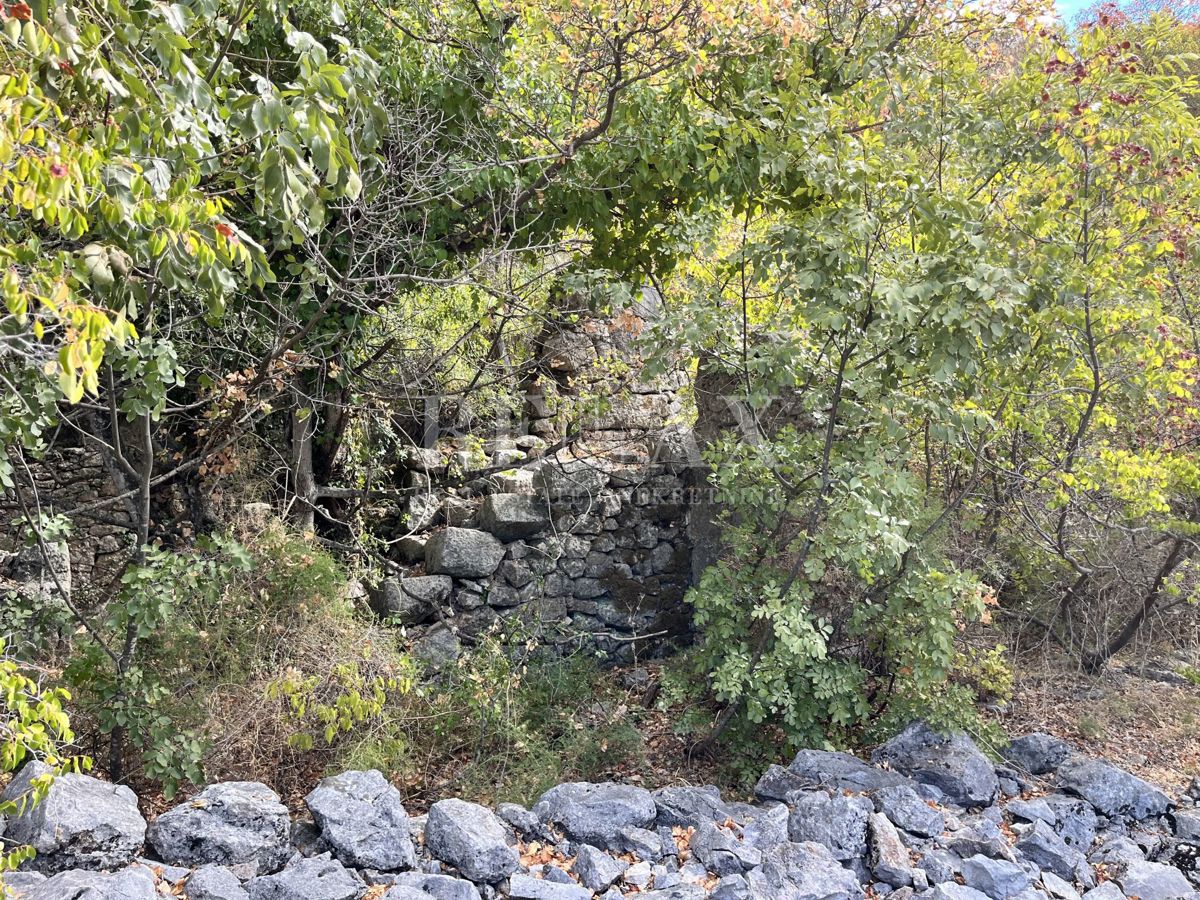 NOVI VINODOLSKI, SIBINJ KRMPOTSKI - Ampio appezzamento con una vecchia casa crollata