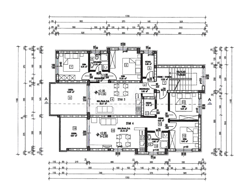 Novi Vinodolski - appartamento con loggia, nuova costruzione