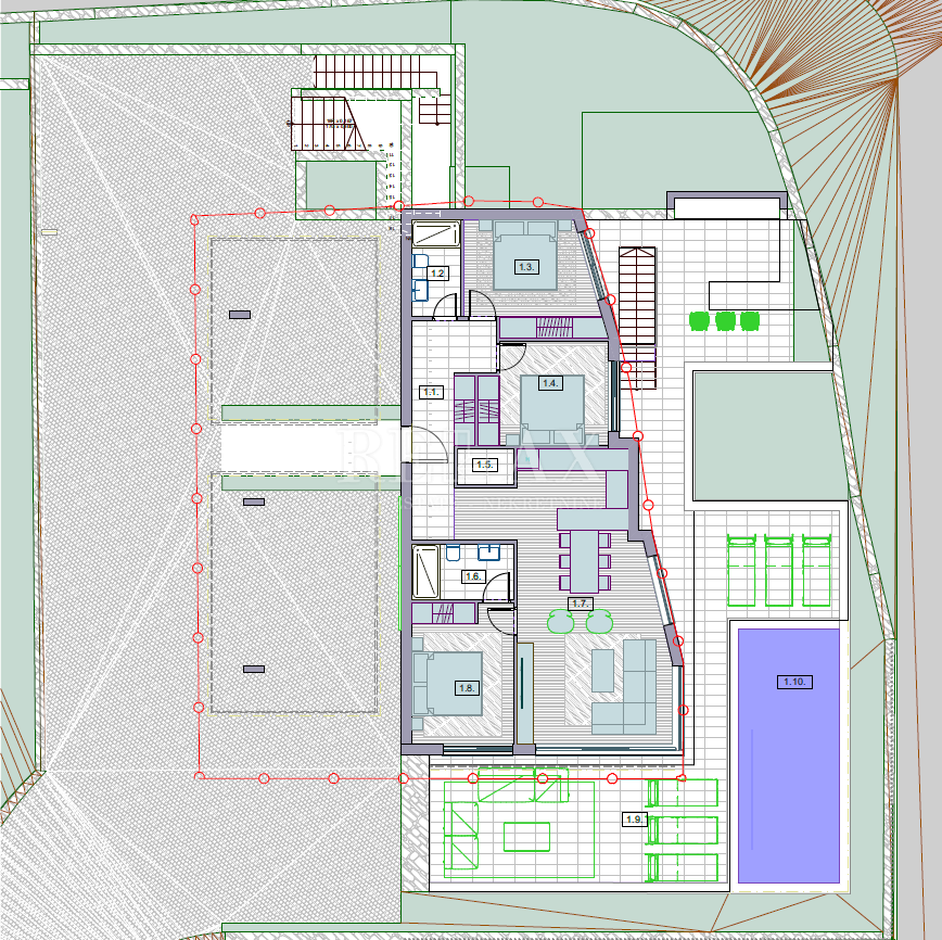 KRK - Lussuoso appartamento con piscina al piano terra di un nuovo edificio