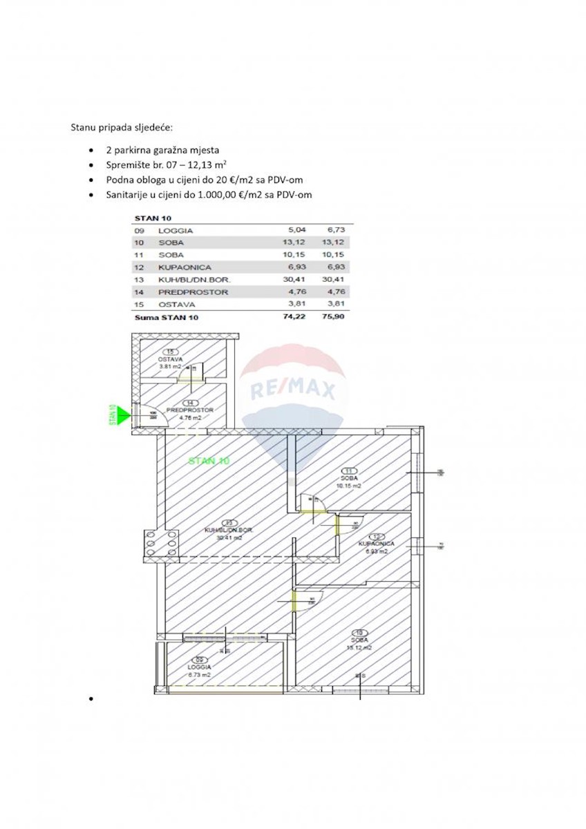 Appartamento Rešetari, Kastav, 75,90m2