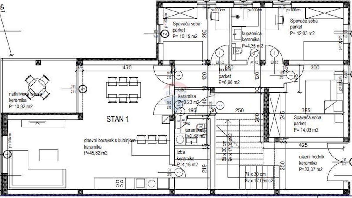 Appartamento Kanfanar, 114,33m2