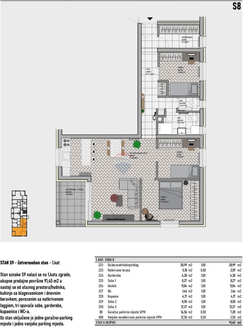 Appartamento Brezje, Sveta Nedelja, 91,45m2