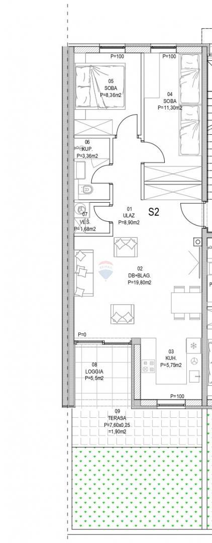 Appartamento Barban, 66,65m2