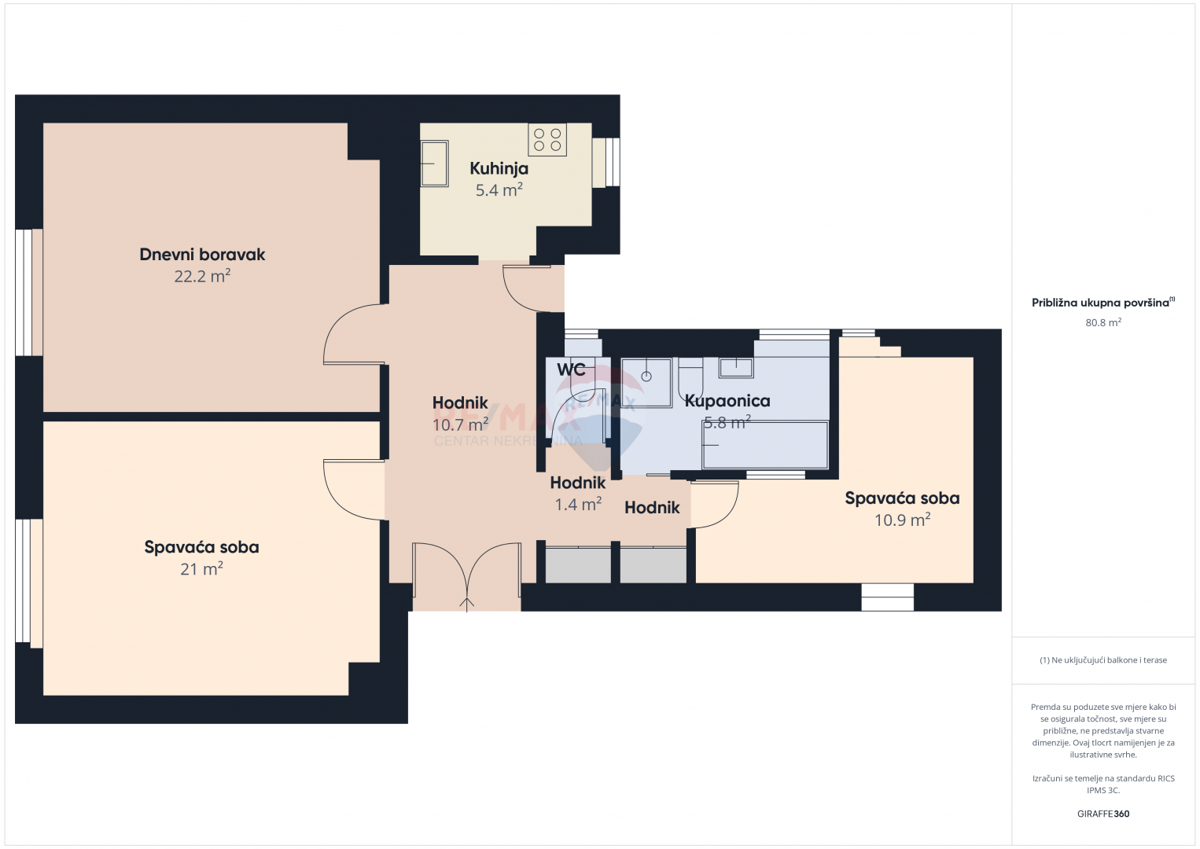 Appartamento Centar, Gornji Grad - Medveščak, 78m2