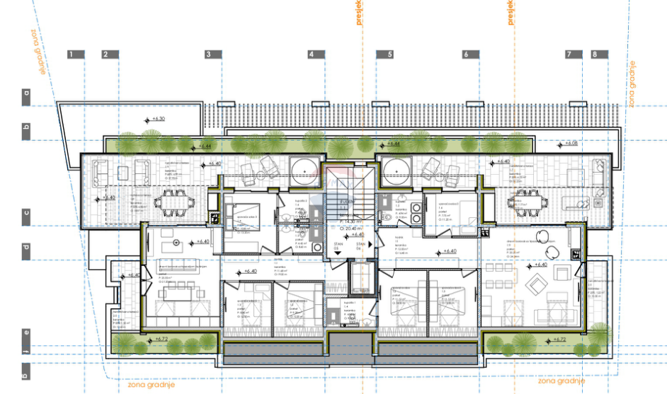 Istria, Rovigno – terreno edificabile con permesso di costruzione per 5 appartamenti, vicino alla spiaggia.