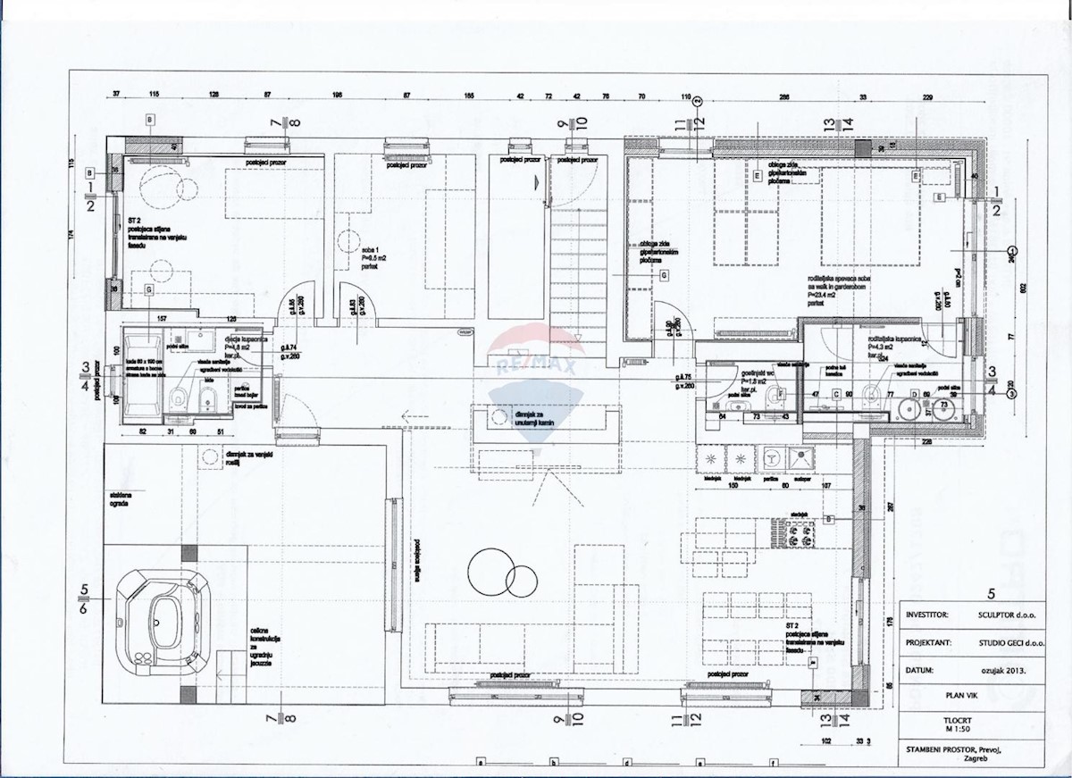 Appartamento Črnomerec, 175m2