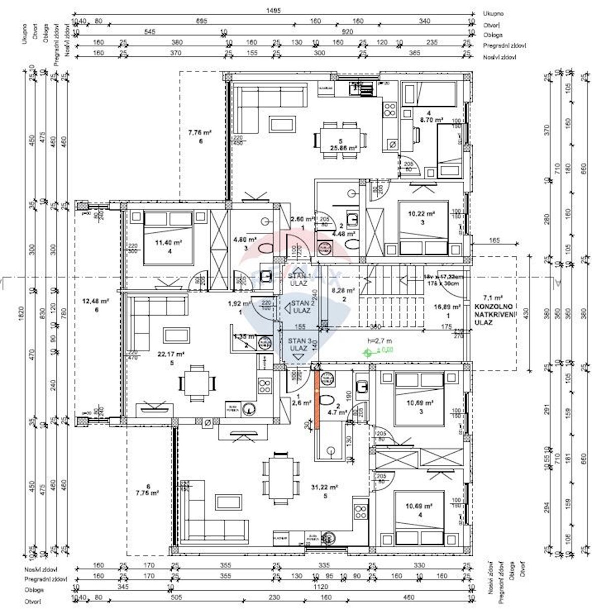 Appartamento Žminj, 55,74m2