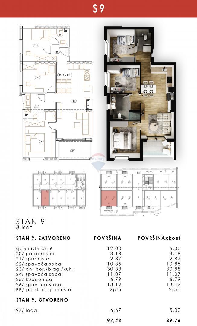 Appartamento Rešetari, Kastav, 86,01m2