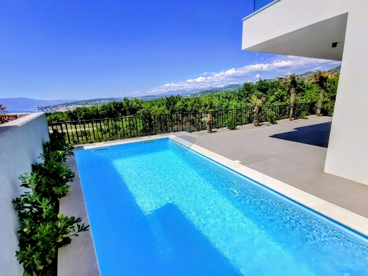 Kraljevica, Šmrika, villa con piscina e vista mare