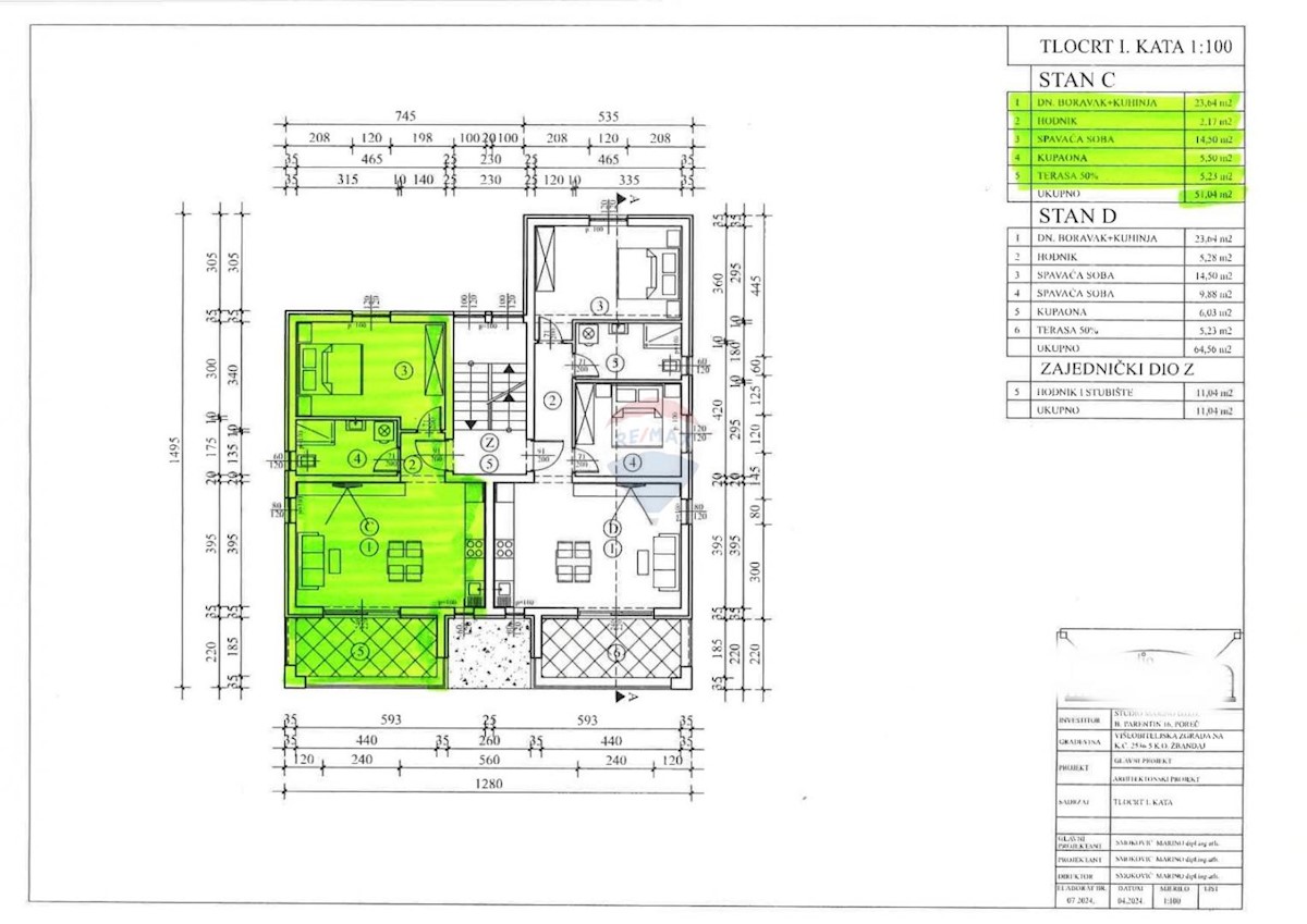 Appartamento Žbandaj, Poreč, 57,74m2