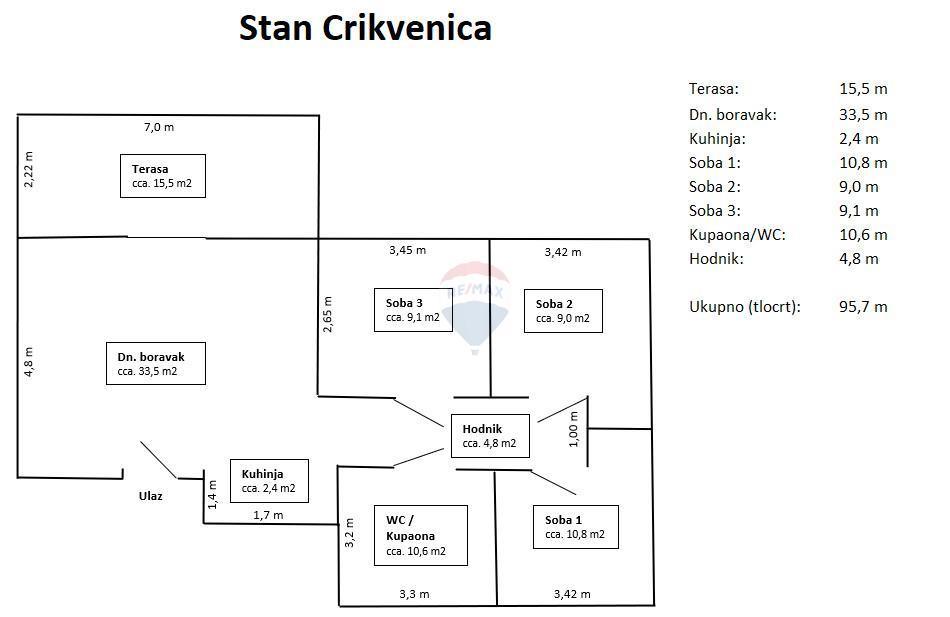 Appartamento Crikvenica, 71,87m2