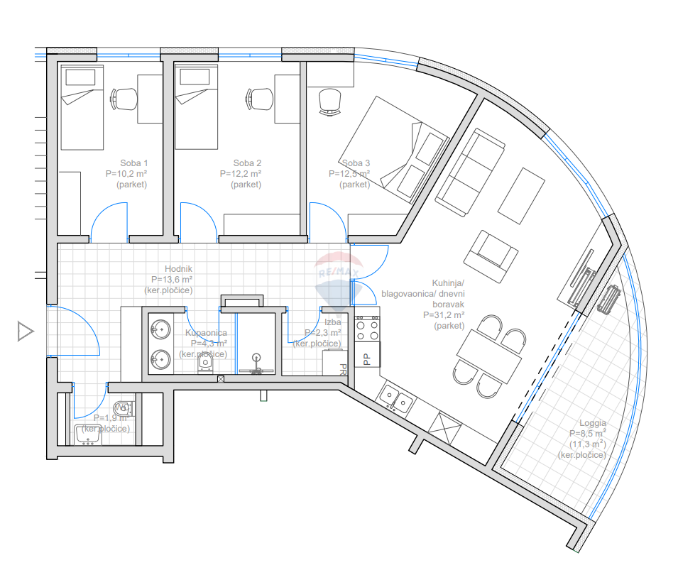 Appartamento Martinkovac, Rijeka, 129m2