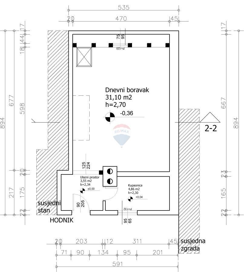 Appartamento Donji grad, Donji Grad, 46,46m2