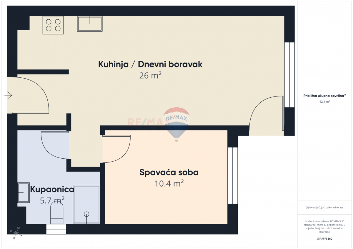 Appartamento Blato, Novi Zagreb - Zapad, 44,50m2