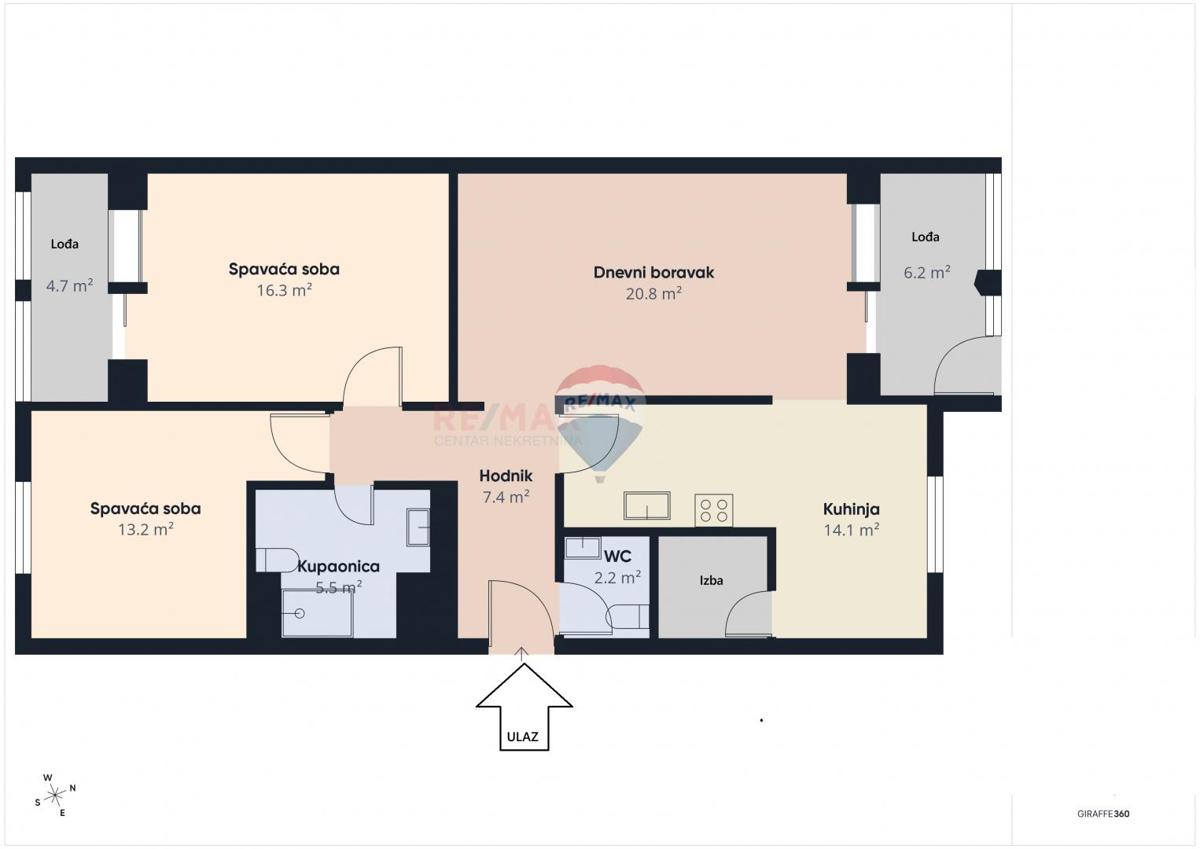 Appartamento Sesvetska sela, Sesvete, 91,06m2