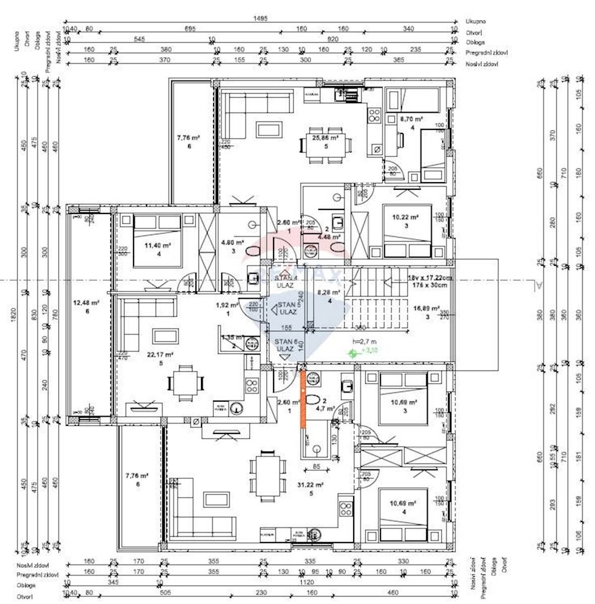 Appartamento Žminj, 63,78m2