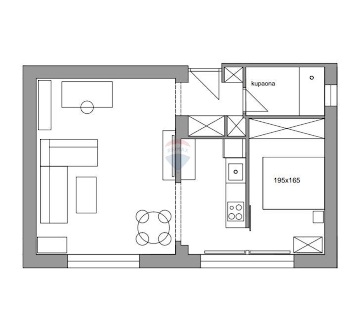 Appartamento Donji grad, Donji Grad, 52m2