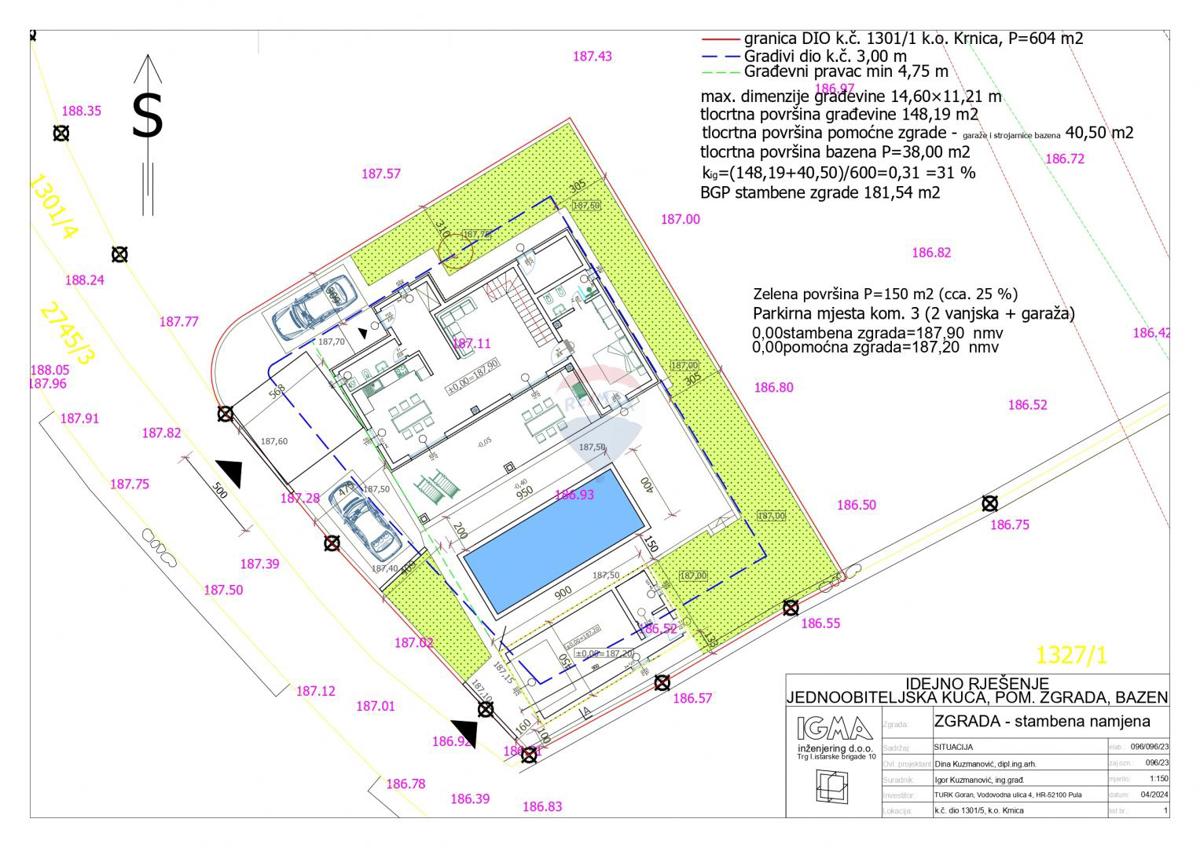 Terreno edificabile Krnica, Marčana, 600m2