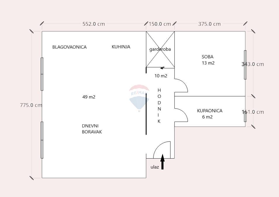 Appartamento Donji grad, Donji Grad, 78m2