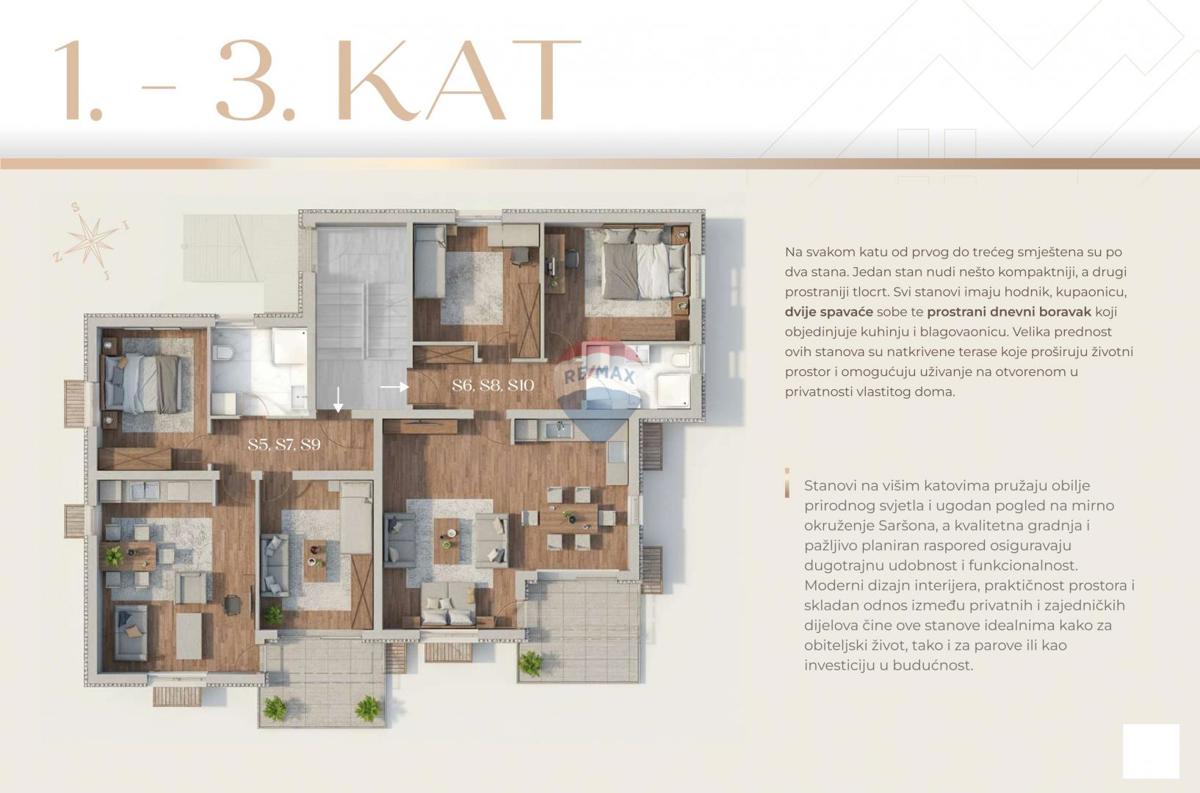 Appartamento Saršoni, Viškovo, 65,63m2