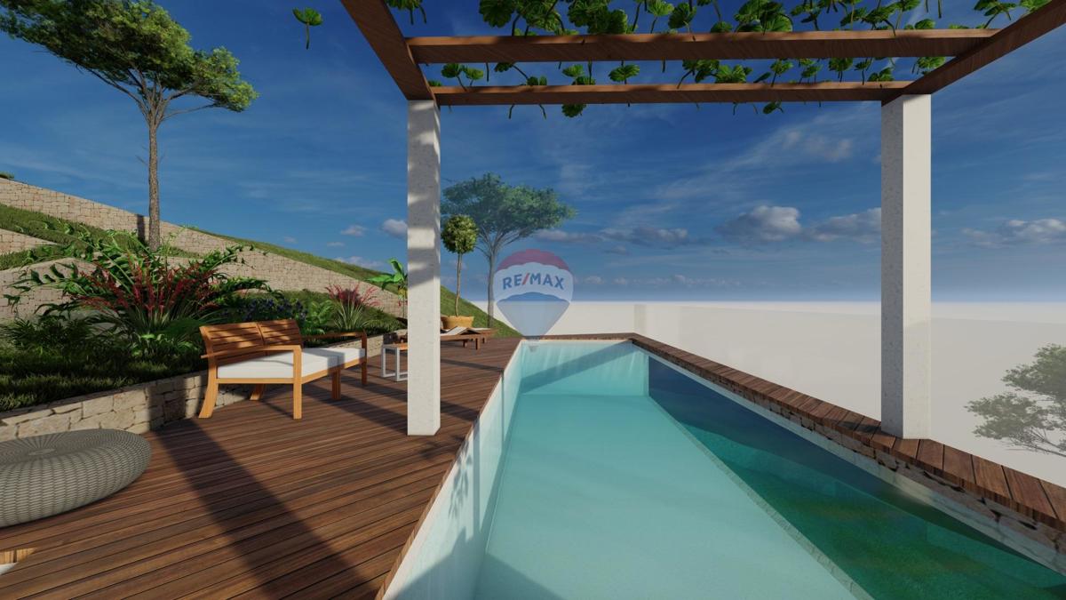 ISTRIA, PLOMIN - Terreno edificabile con progetto e vista mare