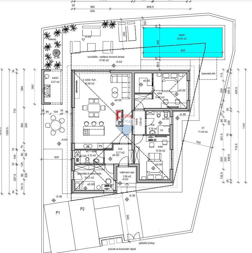 Terreno edificabile Kanfanar, 400m2
