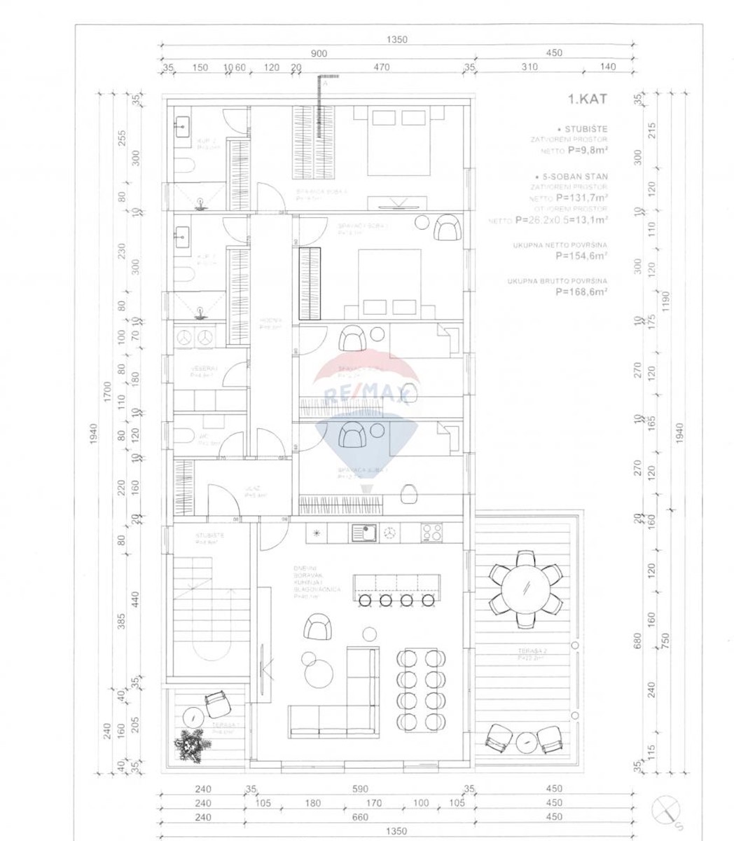 Appartamento Maksimir, 158m2