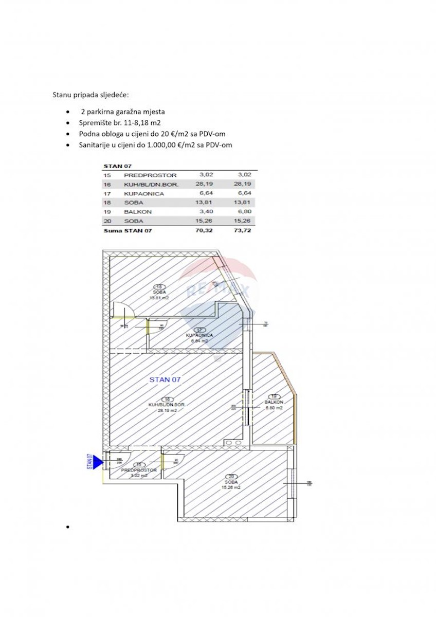 Appartamento Rešetari, Kastav, 73,72m2