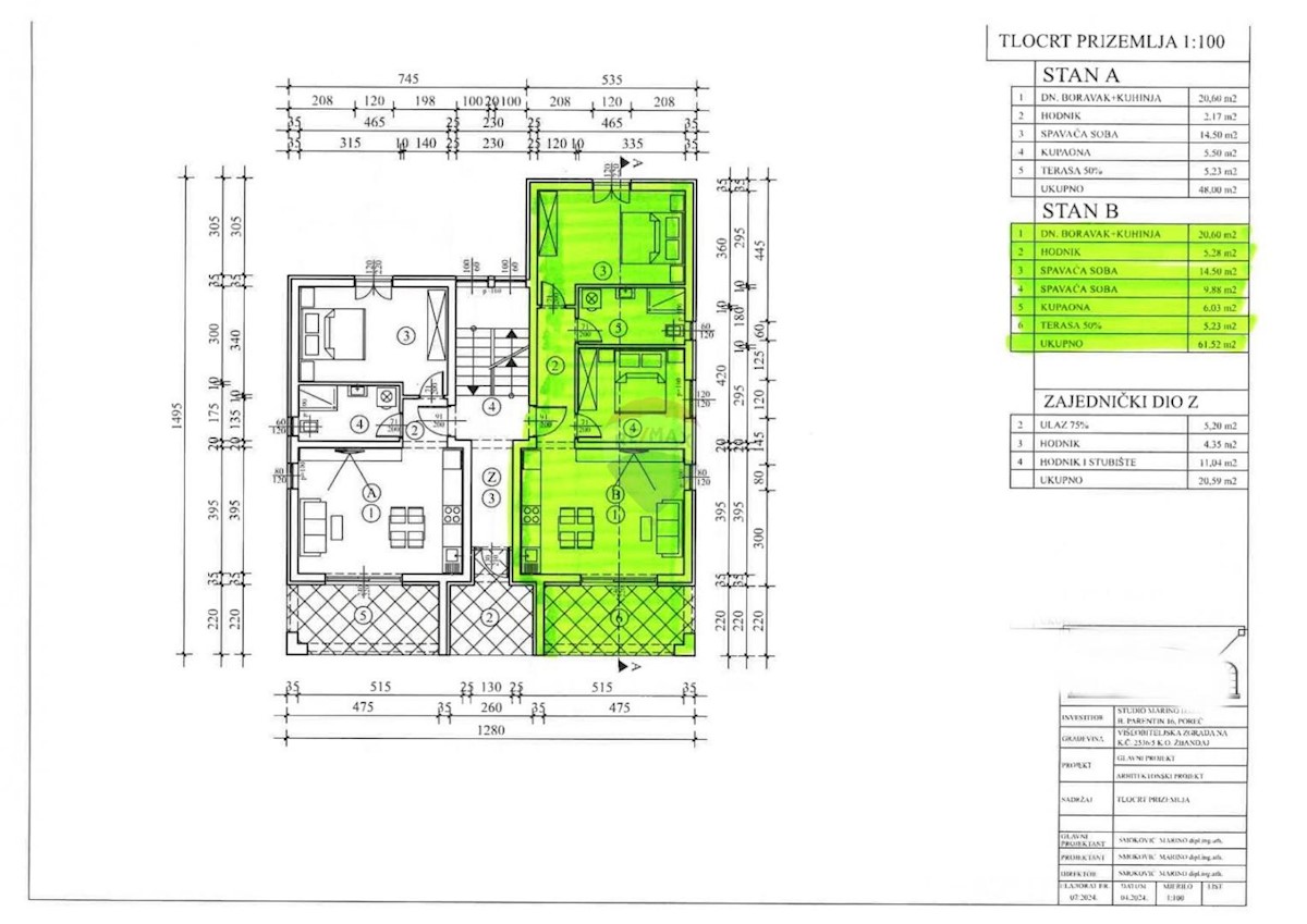 Appartamento Žbandaj, Poreč, 68,22m2