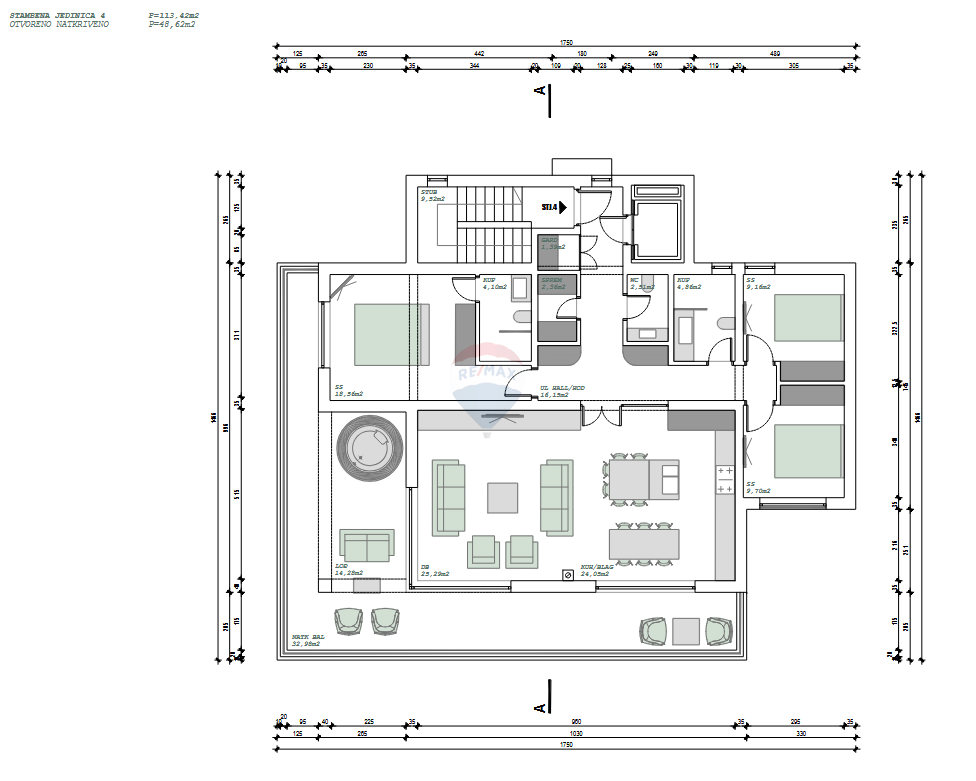 Appartamento Jadranovo, Crikvenica, 113m2