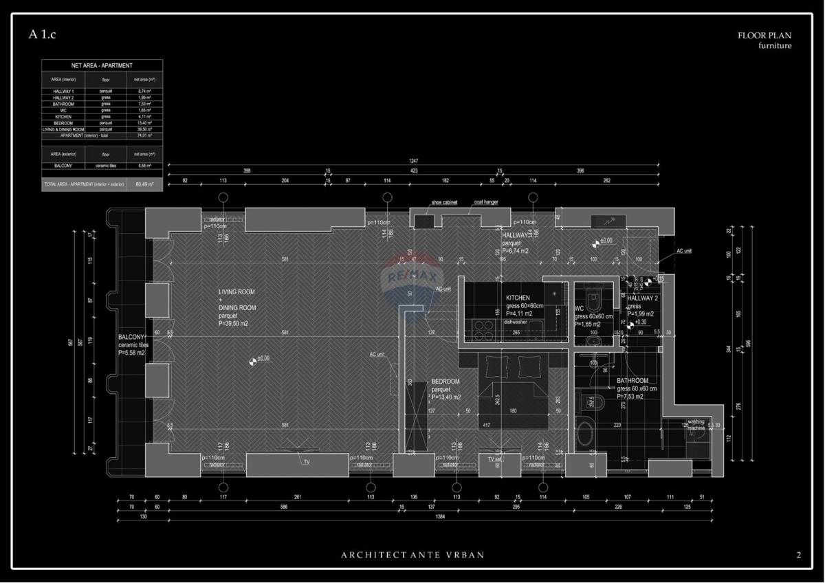 Appartamento Grad, Šibenik, 75m2